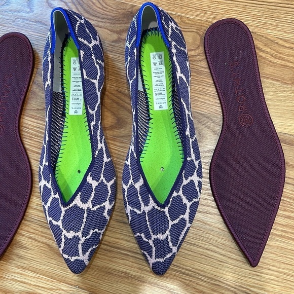 New Rothy’s the Point Violet giraffe slip on flares women’s size 10.5 purple - Picture 3 of 11